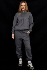 Sky Dark Grey Fleece Back Jogging Trousers
