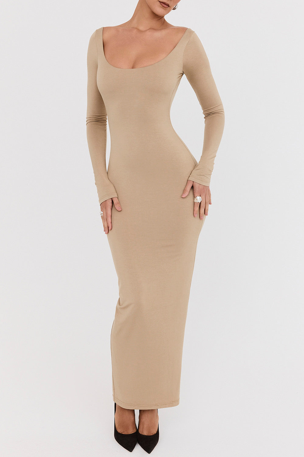 Mistress Rocks Camel Open Back Maxi Dress - SALE