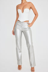 Mistress Rocks Silver Metallic Trousers - SALE