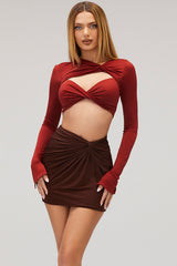 TranquilMistress Rocks  Chocolate Twist Front Mini Skirt - SALE