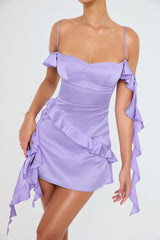 Mistress Rocks Lavender Ruffle Mini Dress - SALE