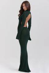 Sancha Forest Green Knit Maxi Dress
