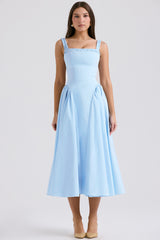 Dorothy Italian Azure Cotton Midi Sundress