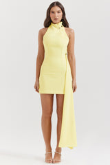 Marla Lemon Halter Mini Dress