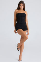 The Strapless Black Stretch Corset Top