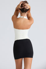 The Peekaboo Ivory Halter Neck Corset Top