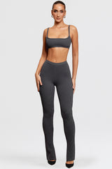 Mitzi Dark Grey Ribbed Knit Leggings - SALE