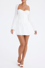 Mistress Rocks White Broderie Corset Mini Dress - SALE