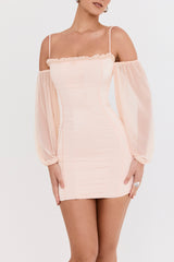 Mistress Rocks Peach Off Shoulder Mini Dress - SALE