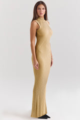 Emmie Gold Metallic Maxi Dress