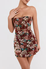 Mistress Rocks Tapestry Jacquard Wrap Front Mini Skirt - SALE