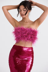 Fenella Hot Pink Trimmed Bandeau