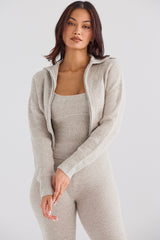 Blaise Opal Marl Knit Cropped Cardigan - SALE