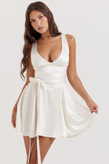 Shiema Ivory Floaty Mini Dress