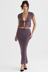 Dyana Dark Mauve Bias Cut Maxi Skirt