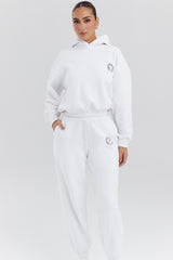 Muse White Cotton Fleece-Back Hoodie