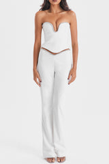 Mistress Rocks Ivory Crystal Embellished Trousers - SALE