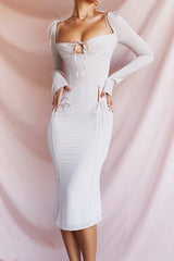 Ophelia Crystal Cutout Midi Dress