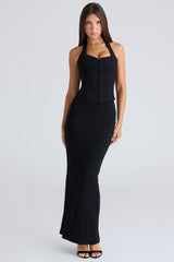 The Maxi Black Panelled Bodycon Skirt