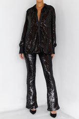 Mistress Rocks Black Sequin Trousers - SALE