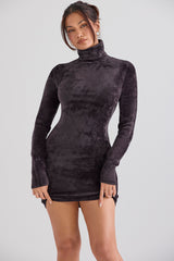 Taya Charcoal Chenille Mini Dress - SALE