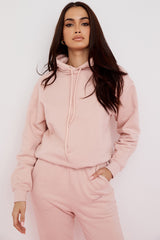 Halo Blush Cotton Fleece-Back Oversized Hoodie