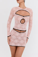 Mistress Rocks Peony Lace Mini Skirt - SALE