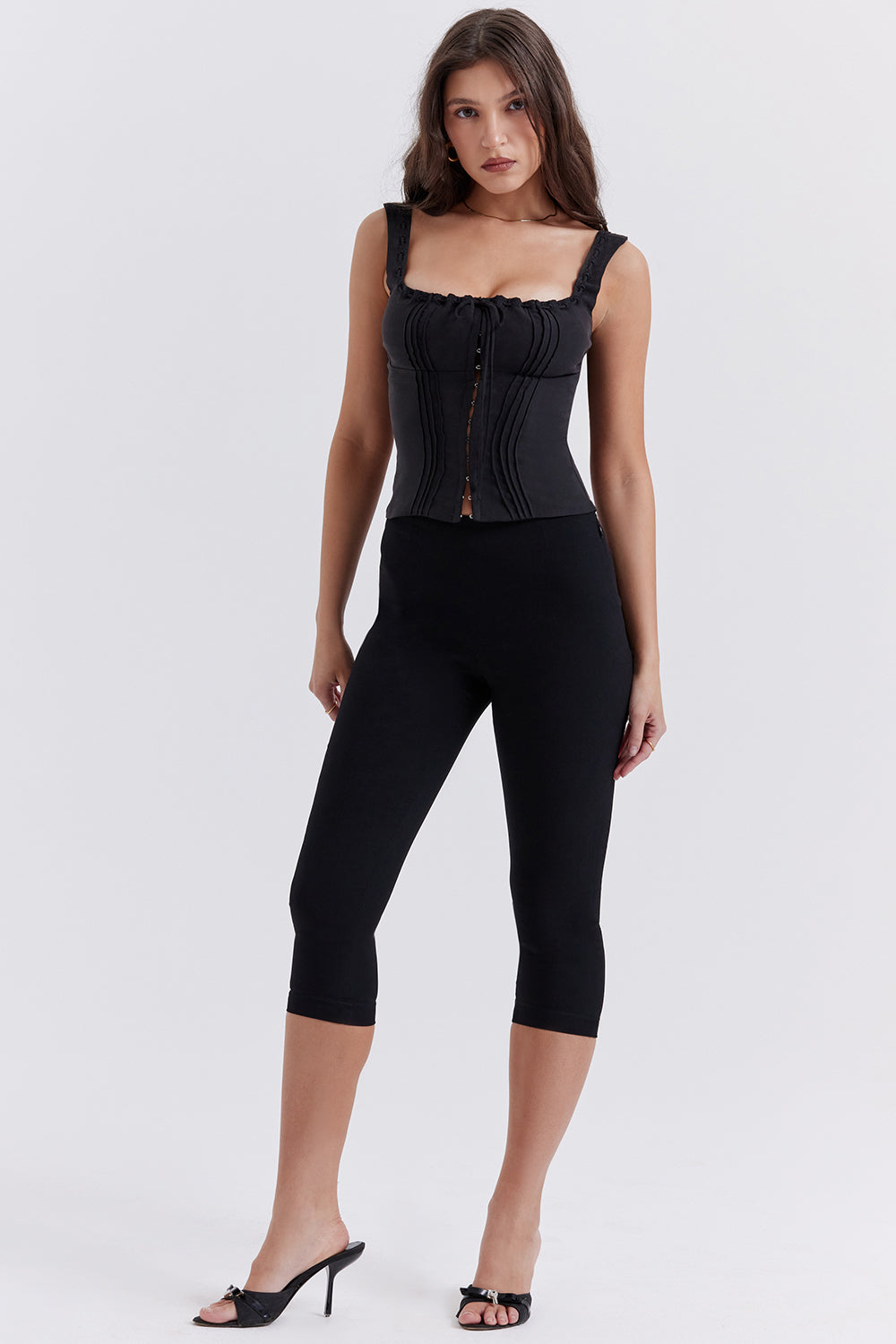 Halima Black Capri Trousers