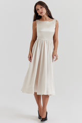 Shayla Vintage Cream Midi Dress
