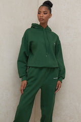 Halo Green Cotton Fleece-Back Oversized Hoodie