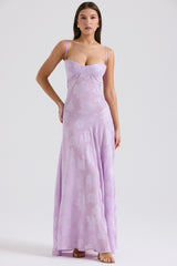 Seren Orchid Floral Lace Back Maxi Dress