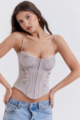 Petunia Light Lavender Embroidered Corset