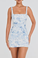 Mistress Rocks White Garden Print Mini Dress - SALE