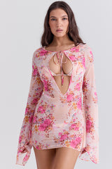 Oceana Floral Print Beach Cover Up