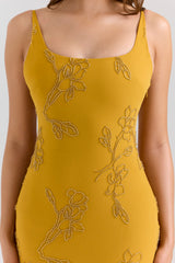 Rosalia Gold Embellished Hand Beaded Maxi Dress