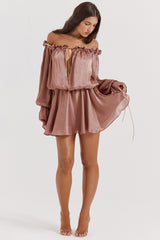 Chaya Hazelnut Off Shoulder Dress