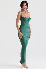 Charmaine Forest Corset Maxi Dress