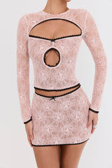 Mistress Rocks Peony Lace Mini Skirt - SALE