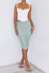 ArdentMistress Rocks  Sage Gathered Midi Skirt - SALE