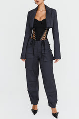 Mistress Rocks Dark Grey Cargo Trousers - SALE