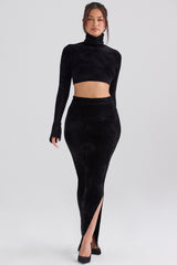 Rene Black Chenille Maxi Skirt - SALE
