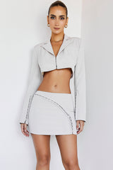 HorizonMistress Rocks  Beige A-line Mini Skirt - SALE