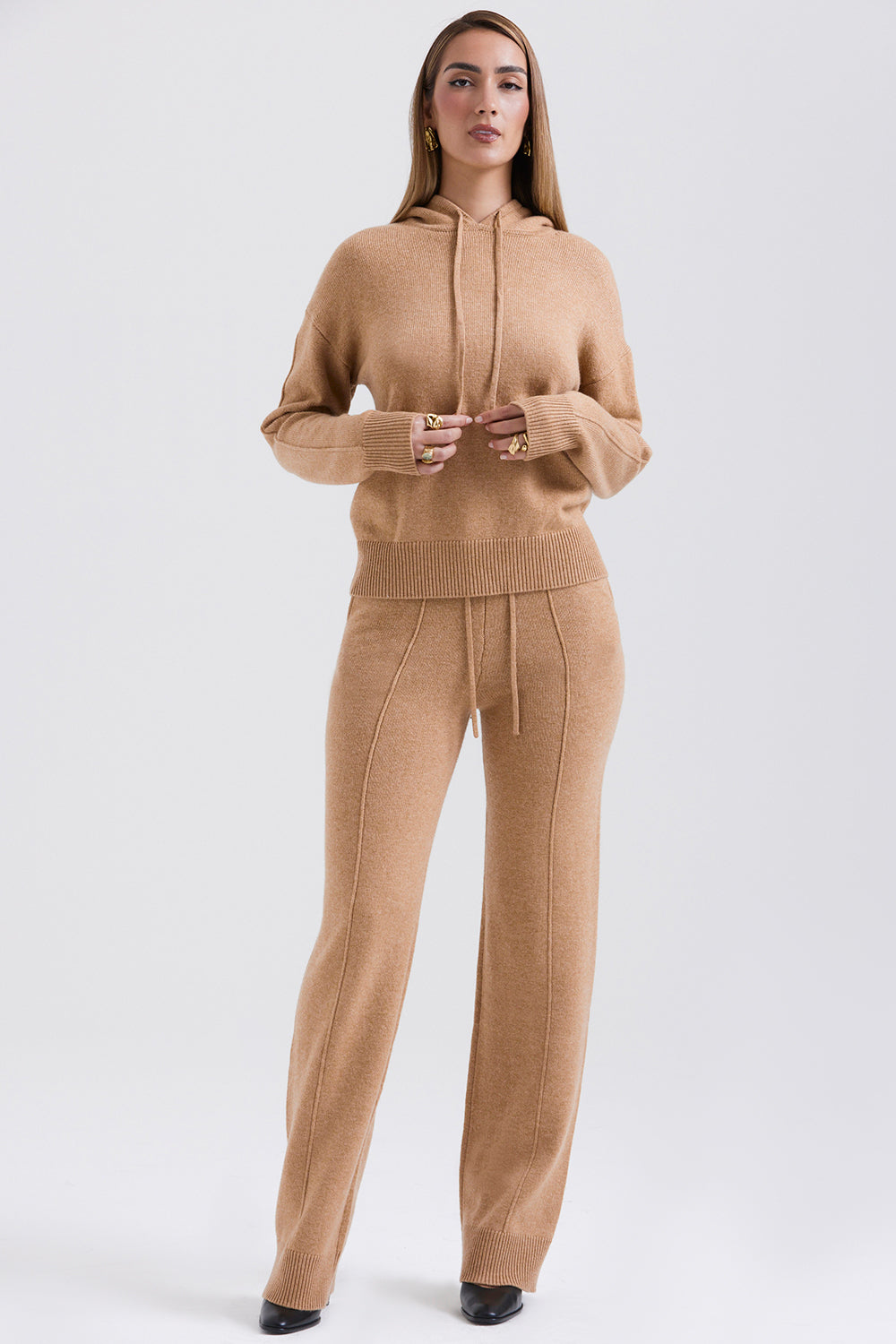 Yalina Camel Cashmere Blend Trousers - SALE
