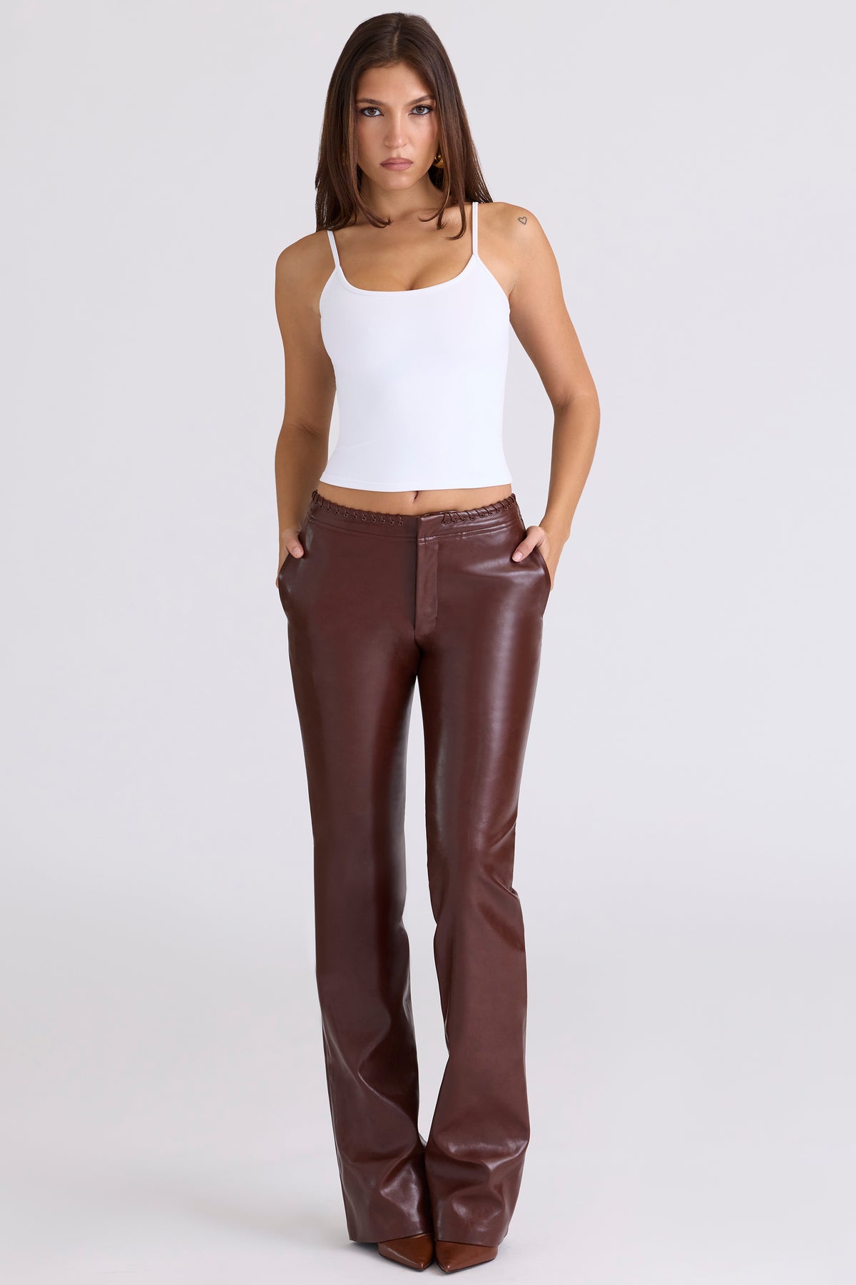 Adara Chocolate Vegan Leather Trousers