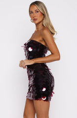 Disco Darling Sequin Mini Dress Plum