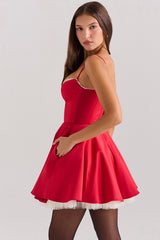 Minimoiselle Holly Red Satin Tulle Mini Dress