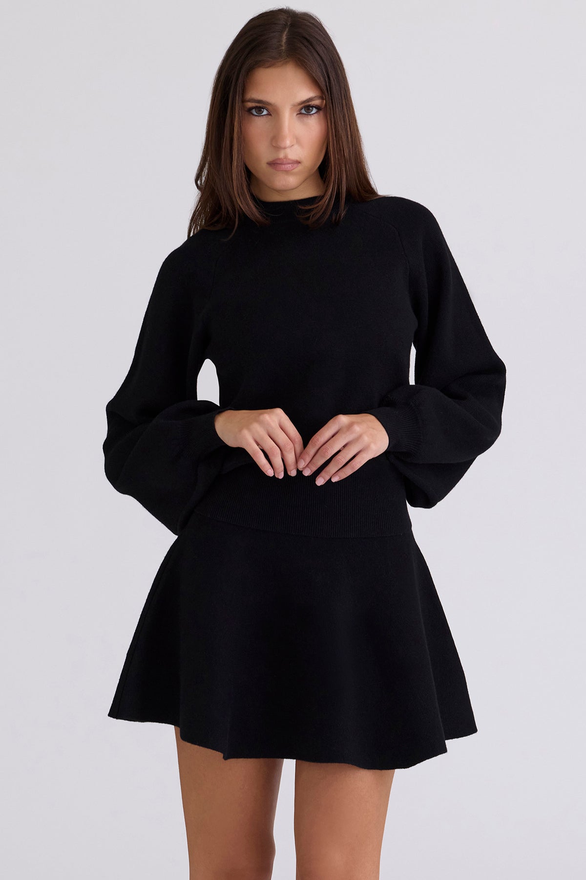 Cressida Black Wool & Cashmere Balloon Sleeve Sweater