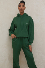 Halo Green Cotton Fleece-Back Oversized Hoodie