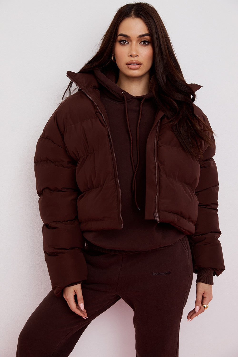 Hero Chocolate Oversized C Shape Puffer Jacket
