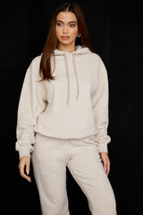 Halo Oatmeal Cotton Fleece-Back Oversized Hoodie